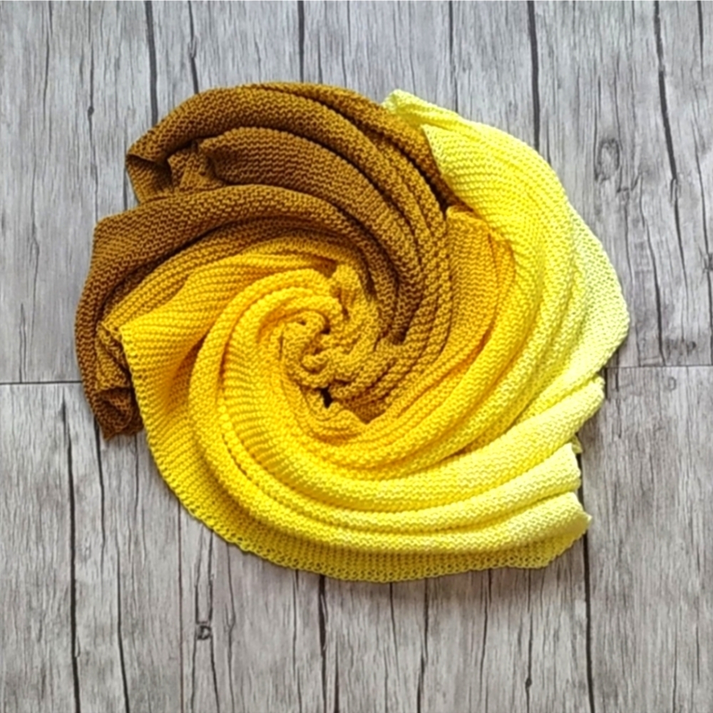 Hand Knit Ombre Blanket